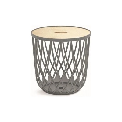 PK Group Univerzálny kôš UNIQUBO s dreveným vekom šedý 39,0cm