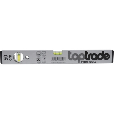 TopTrade vodováha strieborná, 2 libely, 500 mm