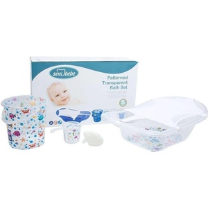 Sevibaby Комплект за къпане 5 части с морски животни Цвят БЯЛ