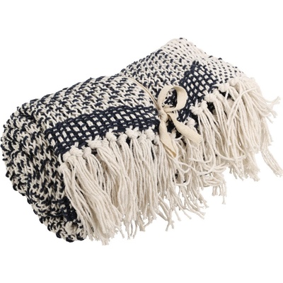 Home Styling Collection Bavlněný přehoz na postel, 130 x 170 cm, černý, melanž