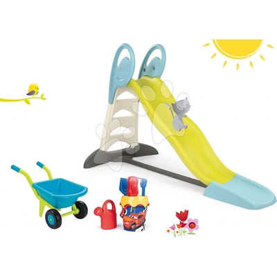 Smoby set šmýkačka pre deti Toboggan XL s vedro setom Autá a Écoiffier fúrik 310261-3