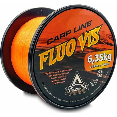 Anaconda Fluo Vis orange 1200 m 0,36 mm