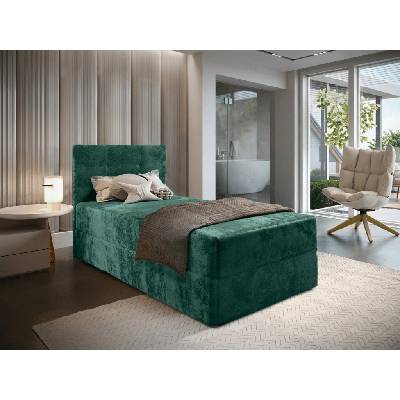 Textilomanie Glorien Velvet boxspring tmavě zelená matrace Bonell pružinová Kronos 19