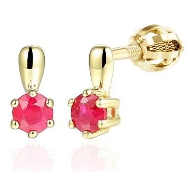 Gems, Luxusní peckové náušnice Nivora s rubíny ze žlutého zlata, 585-38-3-4102.0Z00.0.00.604.05