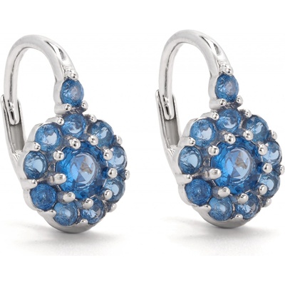 Rafity stříbrné náušnice s akvamarínem E0052KL-01 modré