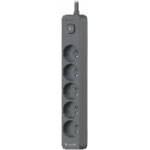 Tracer Power Line+ 3.0 m Graphite Surge Protection Strip (5 sockets)