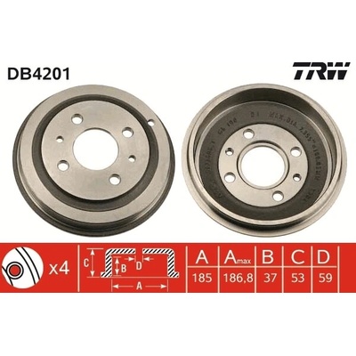 Brzdový bubon TRW DB4201