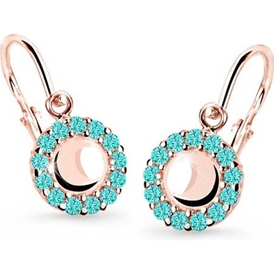 Cutie Jewellery detské náušnice z ružového zlata C2750-10-X-4 svetlo zelená