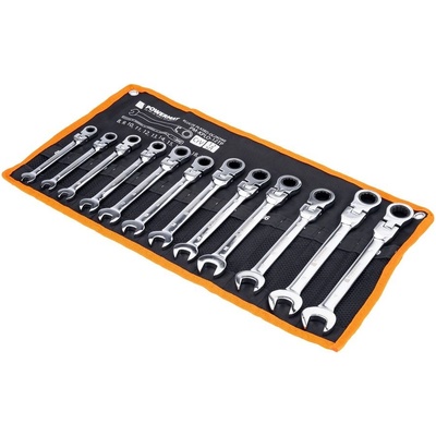 Powermat Očkoploché klíče s ráčnou ohýbatelné 8-19 mm sada 12 ks PM-KPLO-12TP
