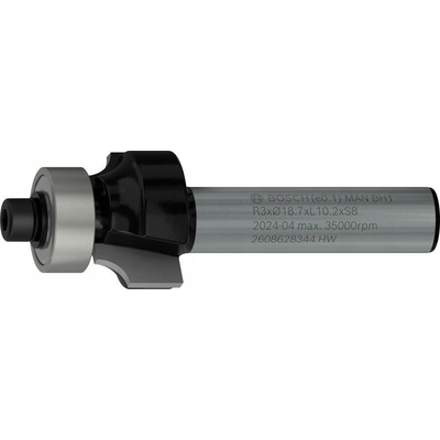 Zaoblovací fréza 8 mm, R1 3 mm, L 10,2 mm, G 53 mm BOSCH 2608628344 – Zboží Dáma