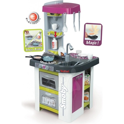 Smoby Kuchyňka Tefal Studio BBQ Bubliny elektronická s magickým bubláním a grilem a 26 doplňky zeleno-fialová