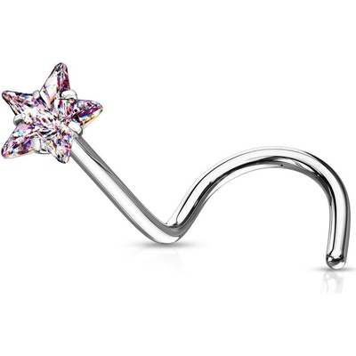 Šperky4U zahnutý piercing do nosu hvězdička N0138P