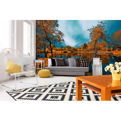 DIMEX ART Самозалепваща се флизелинова фототапета река през есента 375 x 250 см