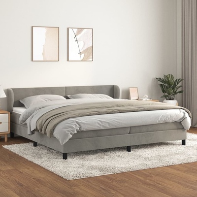 Petrashop 3127391 boxspring postel s matrací světle šedá samet