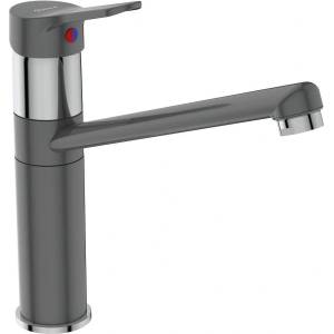 Vidima Стоящ смесител за кухня, BC819U8, Vidima, месинг, хром + сиво, с висок тръбен чучур, 22.7х5х24.3см (BC819U8)