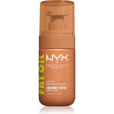 NYX Professional Makeup Fat Oil Body подхранващо масло за тяло придаващ хидратация и блясък с аромат Coconut Cutie 70ml