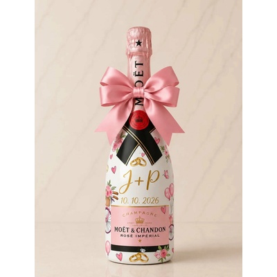 Moët & Chandon Rosé Svatební lahev na přání 0,375 l
