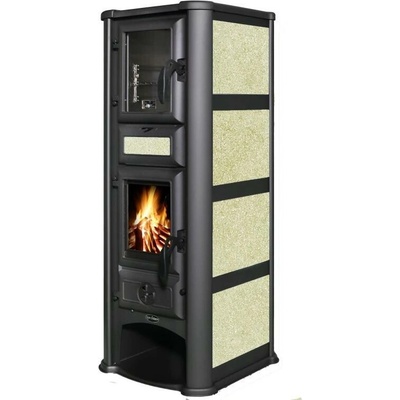 Tim Sistem Lederata plus ECO 8,2 kW vývod horní 120 mm na tuhé palivo bez výměníku béžové
