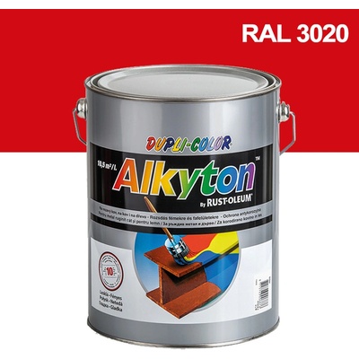 Alkyton hladký lesklý RAL 3020 5L dopravní červená