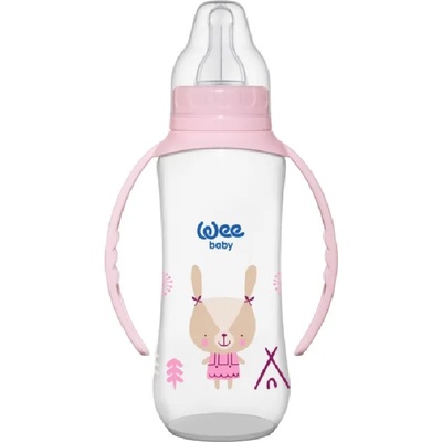 Wee Baby Бебешко шише с дръжки Wee Baby Classic, PP, 270 ml, розово (745)