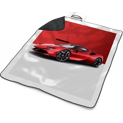 Sablio Plážová deka Ferrari na červenobielej