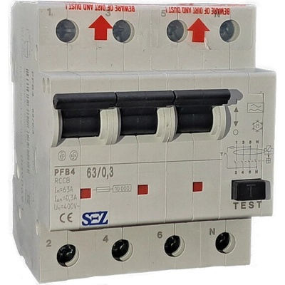 SEZ 4P 63A 300mA PFB4 63/0.3