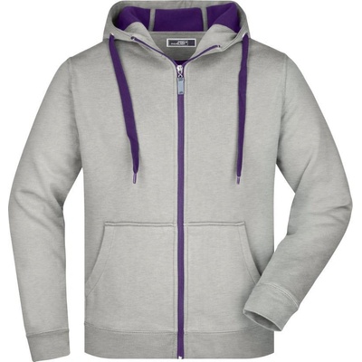 James & Nicholson Doubleface JN 355 Grey Heather / Purple