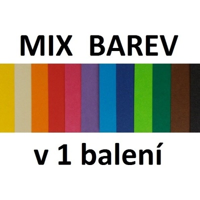 Barevný kreslící karton 180 g/m2 mix barev A4 10 ks 10 barev po 1 ks kladívková čtvrtka