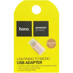 hoco. Адаптер Hoco Micro USB to Lightning - rose gold