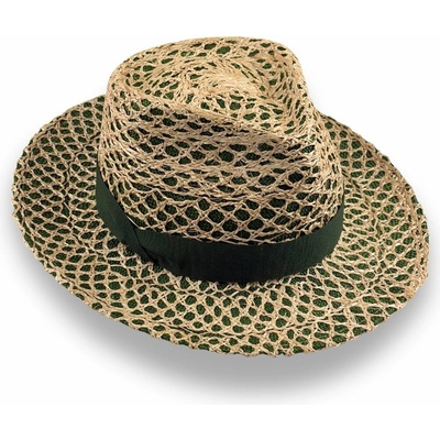 Krumlovanka Letní luxusní dámský fedora klobouk Handcrafted Co-14012 zelený