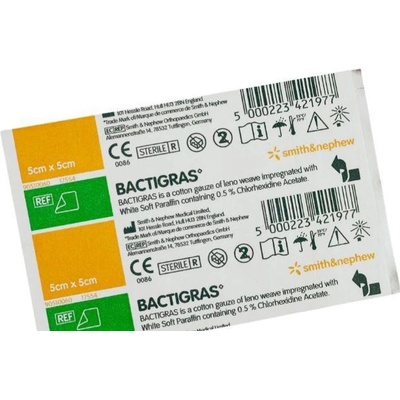 Bactigras Krytí s Chlorhexid.acetate 5cm x 5cm/50 ks