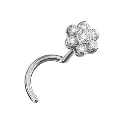 Šperky4U Piercing do nosu kytička TITAN - TIT1585