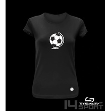 Dívčí triko STRONGEY SOCCER GLOBE black