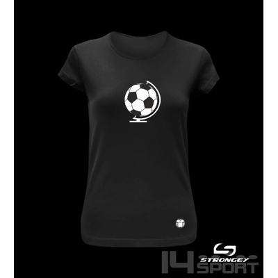 Dívčí triko STRONGEY SOCCER GLOBE black