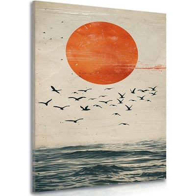 Obraz japandi měsíc nad mořem - 40x60