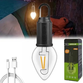 Туристически led крушка t03 с кука - къмпинг лампа с топла светлина за палатка и преход