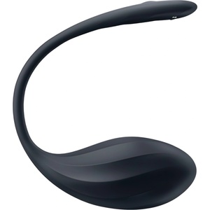 Satisfyer Ribbed Petal - носимо вибриращо яйце с дистанционно управление (черно)