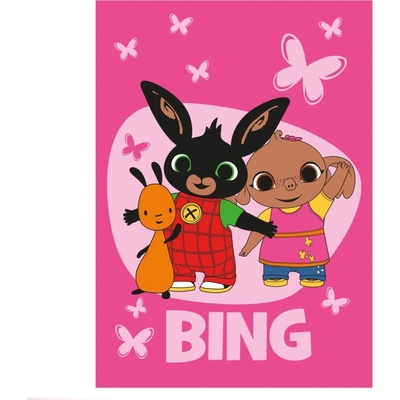 Jerry Fabrics Detská fleecová deka Králiček Bing Butterflies