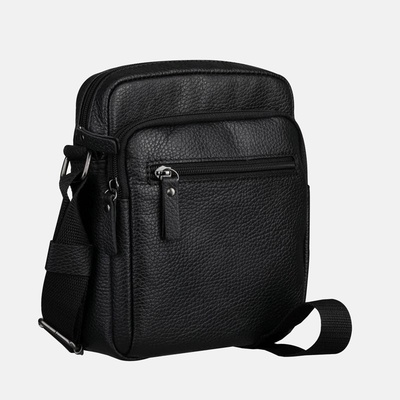Wojewodzic maličká pánska kožená kabelka crossbody čierna 35502/FD01