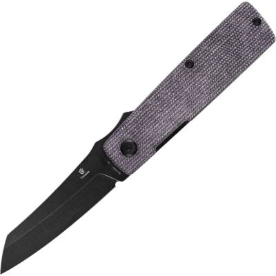Tenable Higonokami - Black Stonewashed D2 with Purple Micarta handle B2135A1