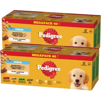 Pedigree smíšený výběr pro štěňata s rýží v želé 80 x 100 g