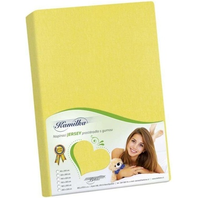Veratex prostěradlo jersey žluté 90x200