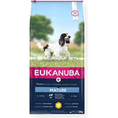 EUKANUBA Mature Medium Breed - за кучета от средни породи от 6 до 9 години 15kg