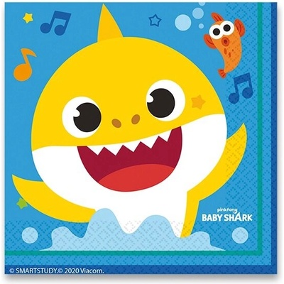 Amscan ubrousky Baby Shark 16ks 33x33cm