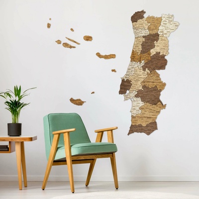 Portugalsko drevená mapa 73,5 x 147 cm