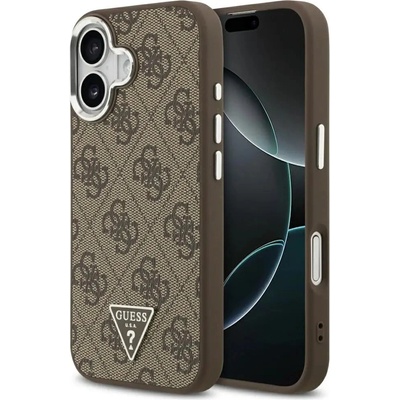 GUESS Калъф Guess 4G Triangle Logo MagSafe за iPhone 17 - кафяв