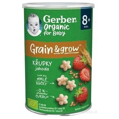 Nestlé GERBER Organic Křupky pšeničné jahoda od ukončeného 8. měsíce 35 g