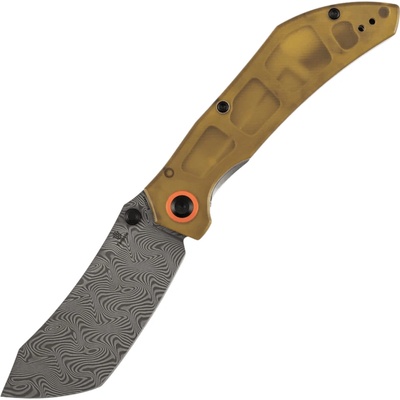 Tenable Tipper Water Ripple Damascus with Amber PEI/Ultem B1079A5