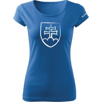DRAGOWA dámske tričko slovenský znak modrá