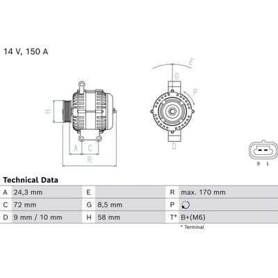generátor BOSCH 0 986 085 110